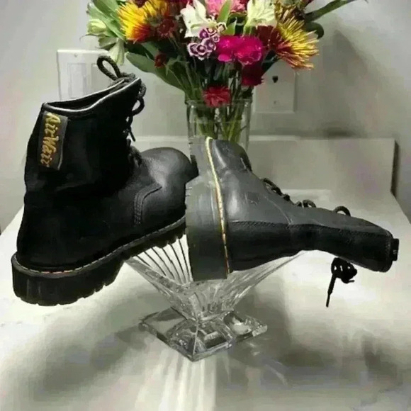 Men's Dr. Marten's Industrial Black Leather Steel Toe Work Boots Size 14 - Picture 4 of 9